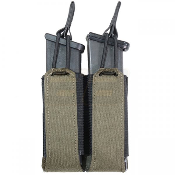 Warrior Laser Cut Double Bungee Pistol Magazine Pouch - Ranger Green