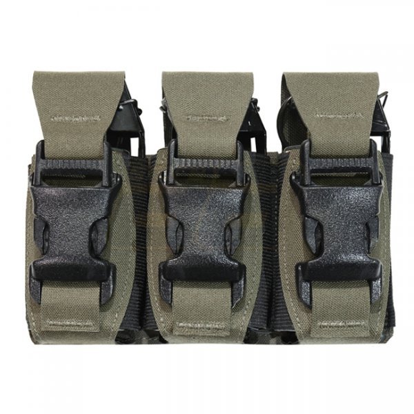 Warrior Laser Cut Triple 40mm Flash Bang Pouch - Ranger Green