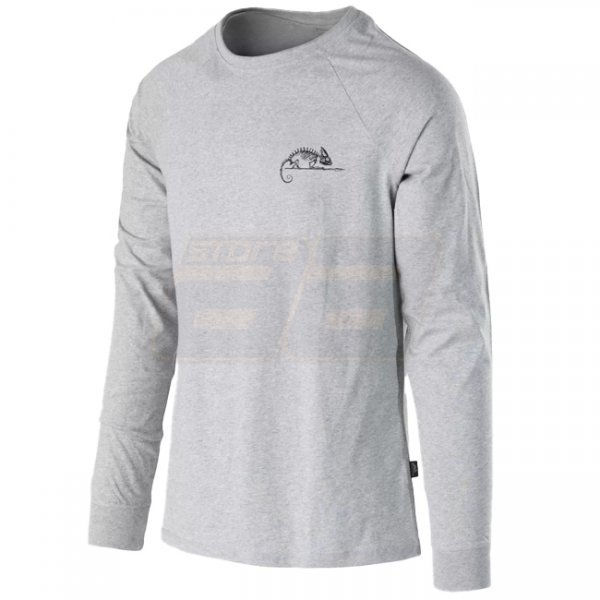 Helikon-Tex T-Shirt Long Sleeve Helikon-Tex Logo - Mid Grey Melange - XL