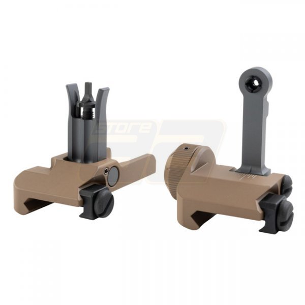 BJ TAC KAC 300 Style Folding Sight Set - Dark Earth
