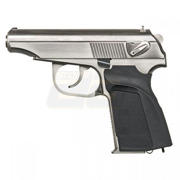 WE Makarov Gas Blow Back Pistol - Silver