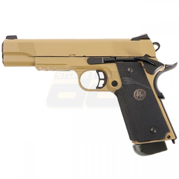 KJ Works KP-07 M1911 MEU Co2 Blow Back Pistol - Tan