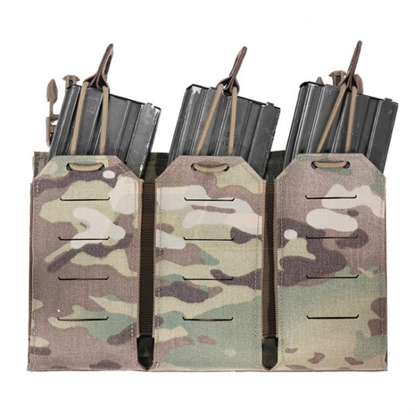 Warrior Laser Cut Triple Bungee 5.56 Magazine Pouch - Multicam