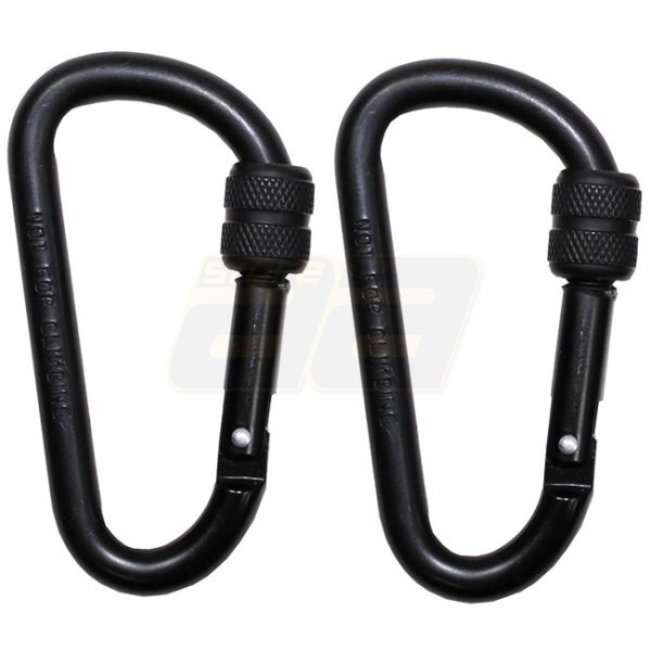 MFH Carabiner Screw Lock 80 mm 2 pcs - Black