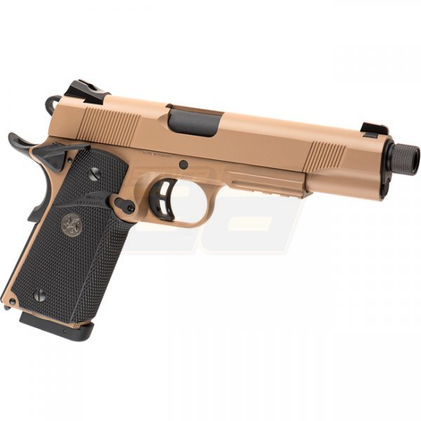 KJ Works M1911 MEU TBC Co2 Blow Back Pistol - Tan