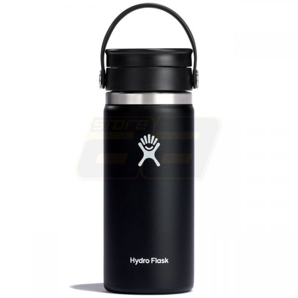 Hydro Flask Wide Mouth Insulated Bottle & Flex Sip Lid 16oz - Black