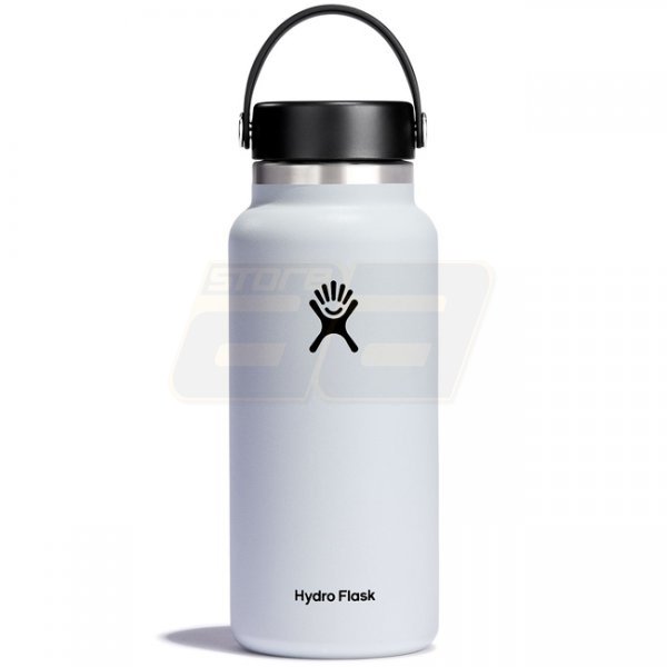 Hydro Flask Wide Mouth Insulated Water Bottle & Flex Cap 32oz - White