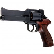 Marushin Mateba Gas Revolver 5 Inch Heavyweight Wood Grip Matte Version - Black