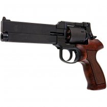 Marushin Mateba Gas Revolver 6 Inch Heavyweight Wood Grip Version - Black