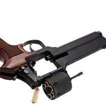 Marushin Mateba Gas Revolver 6 Inch Heavyweight Wood Grip Version - Black