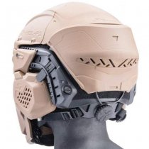 SRU Tactical Helmet Mask Set & Fast Helmet - Tan