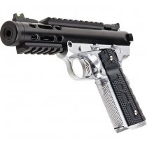 WE Galaxy 1911 Gas Blow Back Pistol Silver Frame - Black