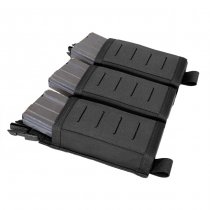 Warrior Laser Cut Detachable Front Panel Triple Snap Mag Pouch - Black