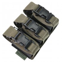 Warrior Laser Cut Triple 40mm Flash Bang Pouch - Ranger Green