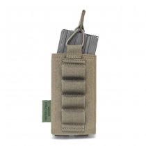 Warrior Single M4 & Shotgun Strip Open Magazine Pouch - Ranger Green
