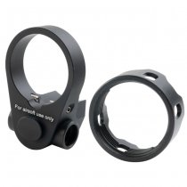 G&P Strike Industries Marui MWS GBBR TRIBUS V2 Castle Nut & QD End Plate - Black