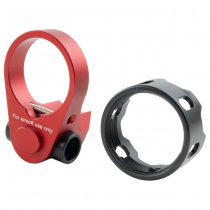 G&P Strike Industries Marui MWS GBBR TRIBUS V2 Castle Nut & QD End Plate - Red