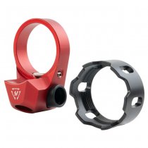 G&P Strike Industries Marui MWS GBBR TRIBUS V2 Castle Nut & QD End Plate - Red