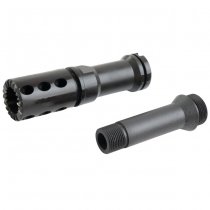 BBT VFC M249 GBBR Extend Outer Barrel & Steel Short Type Flash Hider - Black