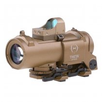 Theta Optics 4x32E Scope & Micro Red Dot Sight - Dark Earth