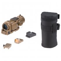 Theta Optics 4x32E Scope & Micro Red Dot Sight - Dark Earth