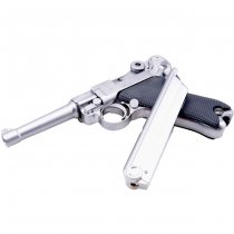 WE P08 4 Inch Gas Blow Back Pistol - Silver