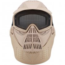 WoSport Commander Full Face Steel Mesh Mask - Tan