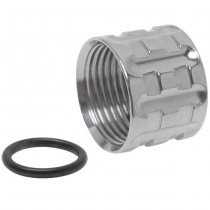 5KU TP-Pro Knurled Thread Protector 14mm CCW - Silver