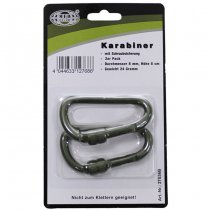 MFH Carabiner Screw Lock 80 mm 2 pcs - Olive